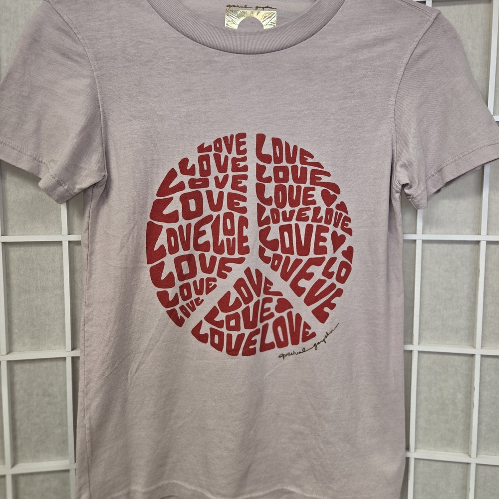 Spiritual Gangster Red Love Peace Tee - Gray. Perfect Condition. Small.
